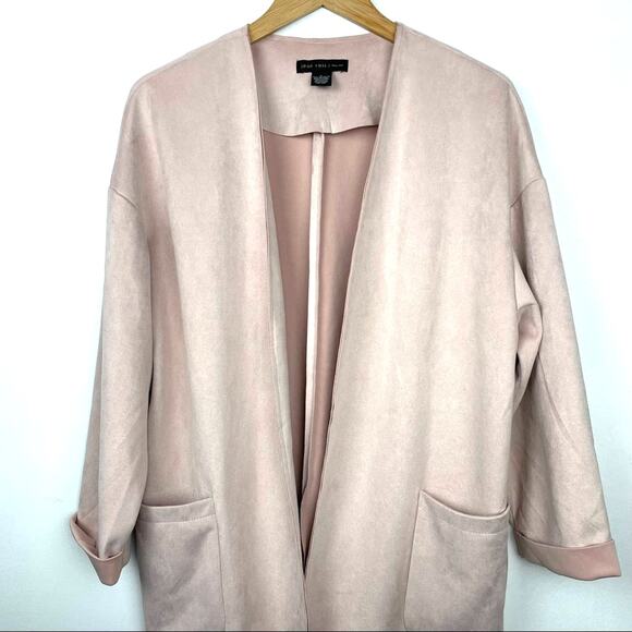 Joan Vass | Pink Faux Suede Light Jacket - Picture 5 of 6